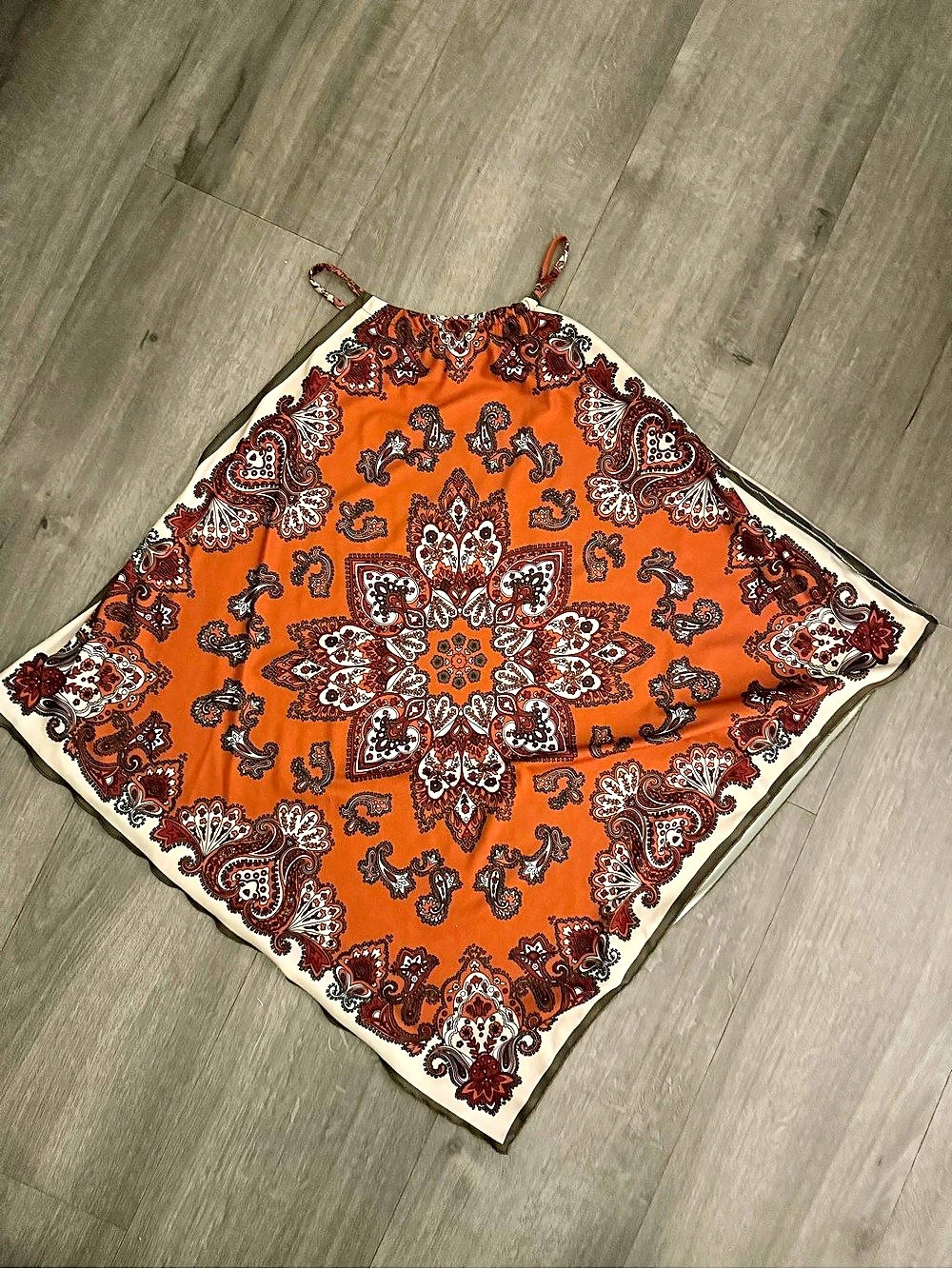 Zara Paisley Camisole in Orange & Brown Size Medium